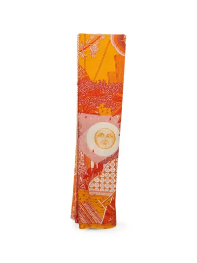 Pre-owned Hermes Acte Iii Scene I La Clairiere Shawl In Orange