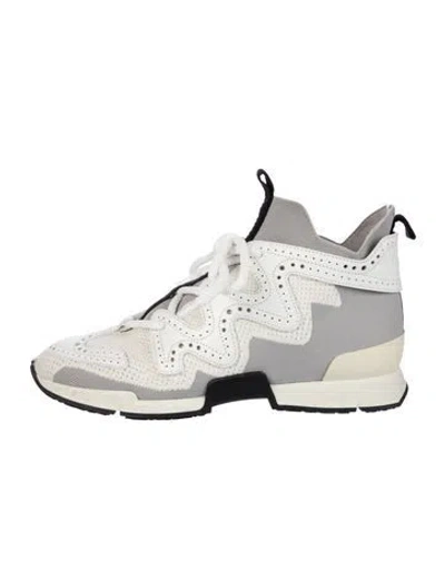 Pre-owned Hermes Action Athletic Sneakers In Gray