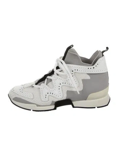 Pre-owned Hermes Action Chunky Sneakers In White