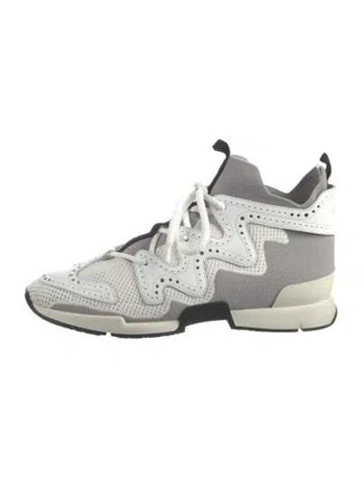 Pre-owned Hermes Action Sneakers In White