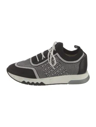 Pre-owned Hermes Addict Athletic Sneakers In Black