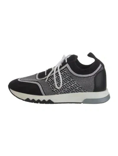 Pre-owned Hermes Addict Sneakers In Black