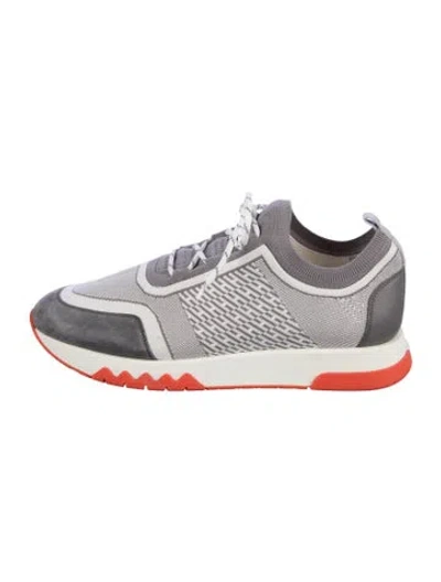 Pre-owned Hermes Addict Sneakers In Gray