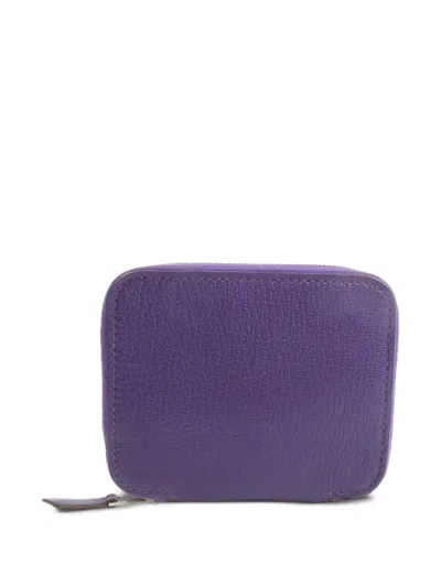 Pre-owned Hermes Agenda Cover Coin Case In Purple