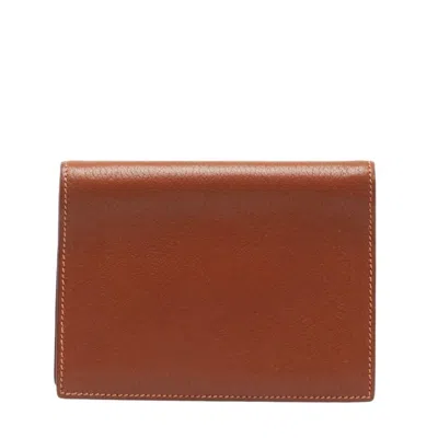 Hermes Agenda Cover Leather Wallet () In Brown