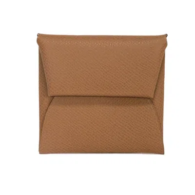 Pre-owned Hermes Alezan Brown Epsom Leather Coin Purse/coin Case () In Alezan, Brown