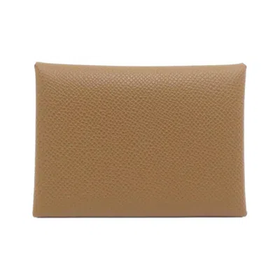 Pre-owned Hermes Alezan Epsom Leather Coin Purse/coin Case ()