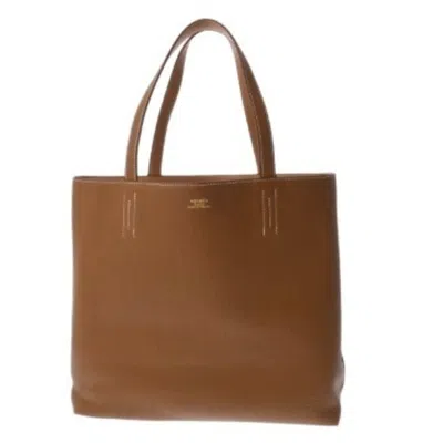 Pre-owned Hermes Alezan Taurillon Clemence Leather Tote Bag ()