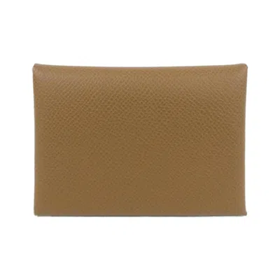 Pre-owned Hermes Alezan Vert Epsom Leather Coin Purse/coin Case ()