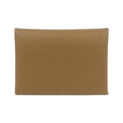 Pre-owned Hermes Alezan Vert Epsom Leather Coin Purse/coin Case () In Alezan, Vert