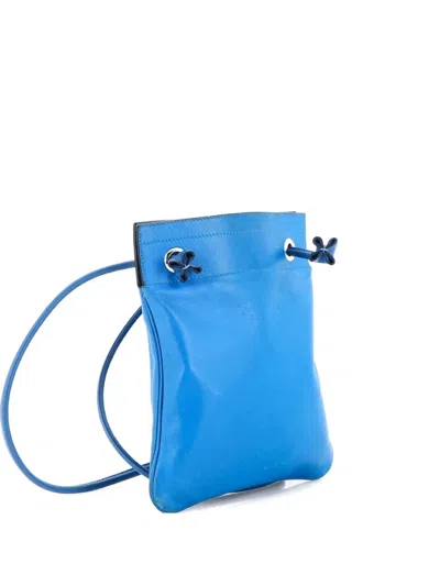 Pre-owned Hermes Aline Bag Milo Lambskin And Swift Mini Crossbody Bag In Blue