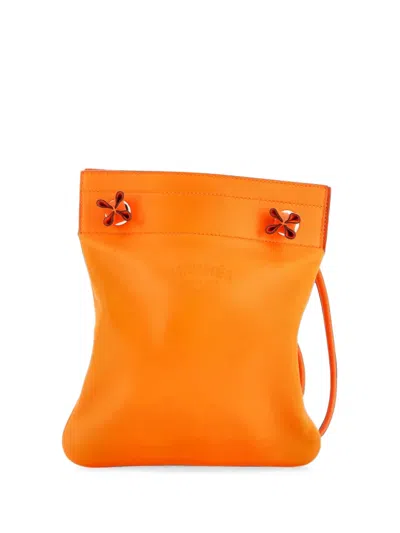 Pre-owned Hermes Aline Bag Milo Lambskin And Swift Mini Crossbody Bag In Orange