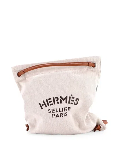 Pre-owned Hermes Aline Bag Toile Mm Crossbody Bag In Neutrals