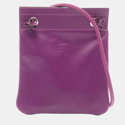 Pre-owned Hermes Aline Mini Leather Crossbody Bag In Purple