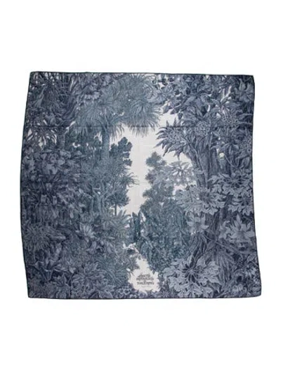 Pre-owned Hermes All 'orto Botanico Di Palermo Cashmere Shawl In Blue