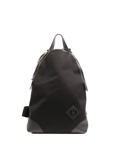 Pre-owned Hermes Allback Canvas Backpack In Black