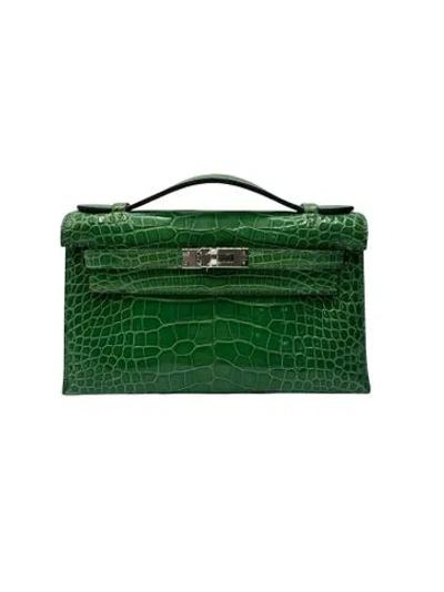 Pre-owned Hermes Alligator Kelly Pochette In Multi