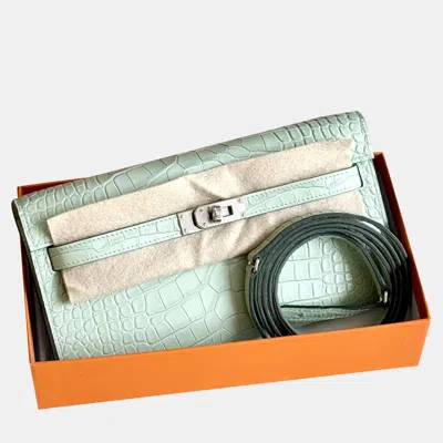 Pre-owned Hermes Alligator Kelly To Go Wallet