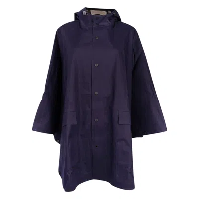 Pre-owned Hermes Allure General Purpose Rain Cape Navy Beige S In Blue