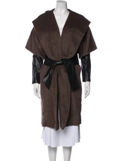 Pre-owned Hermes Alpaca Coat In Brown