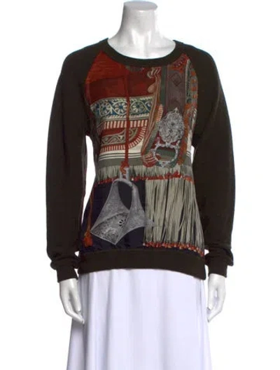 Pre-owned Hermes Alpaca Graphic Print Sweater In Multi