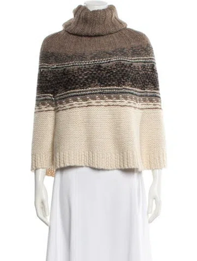 Pre-owned Hermes Alpaca Printed Jacket In Neutral
