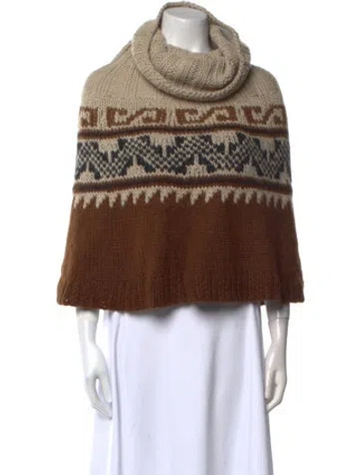 Pre-owned Hermes Alpaca Printed Sweater In Brown