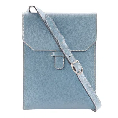 Pre-owned Hermes Hermès Amelie Blue Leather Shoulder Bag ()