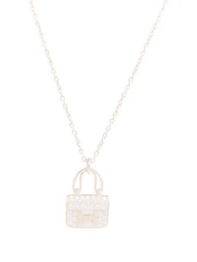 Pre-owned Hermes Amulette Constance Diamond Necklace In Gold