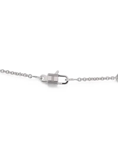Pre-owned Hermes Amulettes Cadenas Pendant 18k White Gold With Diamonds Necklace In Silver