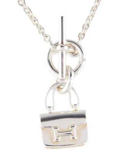Pre-owned Hermes Amulettes Constance Pendant Necklace, 15.5" In Multi