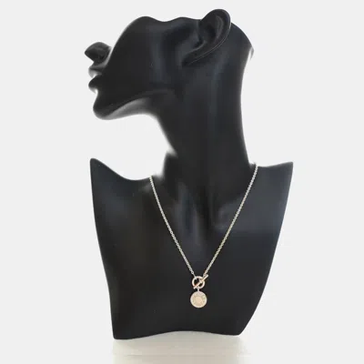 Pre-owned Hermes Amulettes Ex -libris 925 Sterling Silver Women's Pendant Necklace