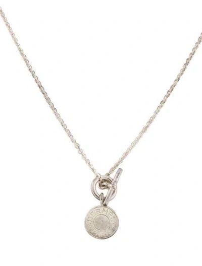 Pre-owned Hermes Amulettes Ex-libris Pendant Necklace, 16" In Multi