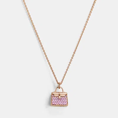 Pre-owned Hermes Amulettes Kelly Pendant 38 Pink Gold