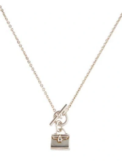 Pre-owned Hermes Amulettes Kelly Pendant Necklace, 16" In Multi