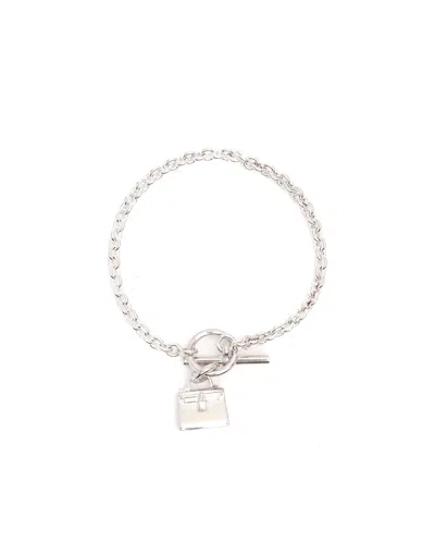 Pre-owned Hermes Hermès Amulettes Kelly Silver Bracelet
