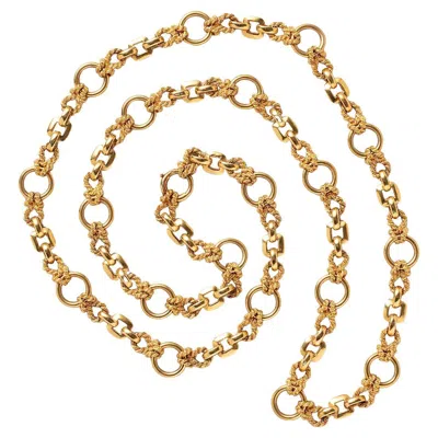 Pre-owned Hermes An 18k Gold Hermès Knot Necklace In Multi