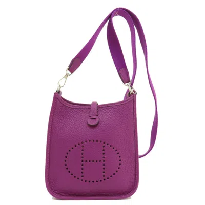 Pre-owned Hermes Anemone Purple Taurillon Clemence Leather Shoulder Bag () In Anemone, Purple