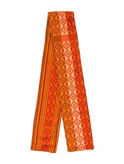 Pre-owned Hermes Angora Scarf In Orange