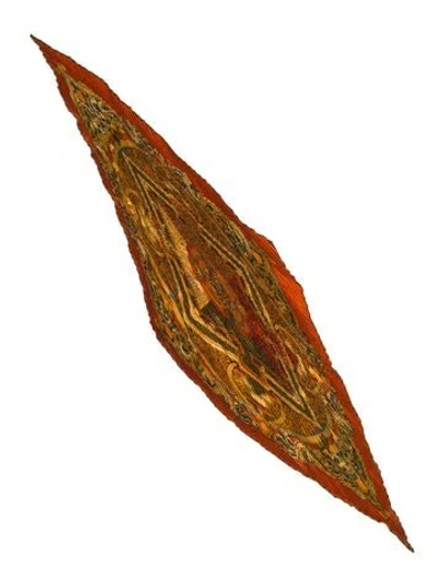 Pre-owned Hermes Animaux Solaires Silk Plissé Scarf In Orange
