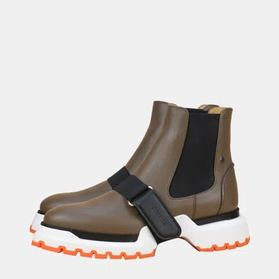 Pre-owned Hermes Ankle Boots In Calfskin Size 36.5 In Brown