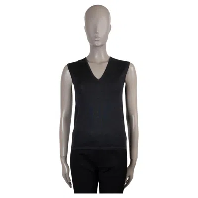 Pre-owned Hermes Anthracite Grey Cashmere Sweater Vest 38 S In Gray