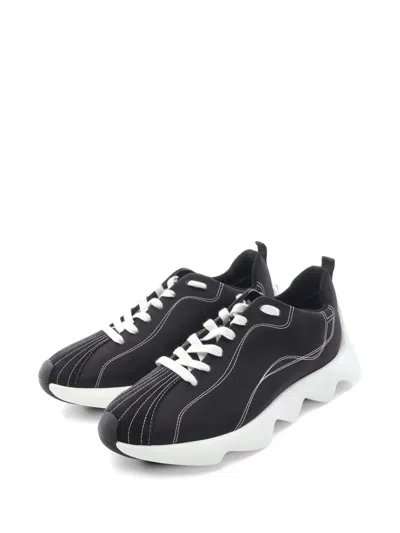 Pre-owned Hermes Anvol Contrast-stitch Sneakers In Black