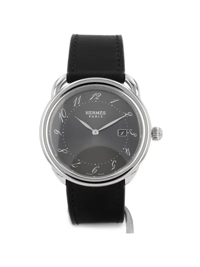 Pre-owned Hermes Arceau 38mm Watch In Grey