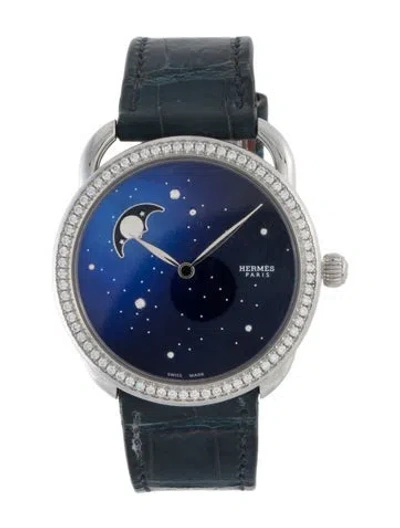 Pre-owned Hermes Arceau Petite Lune Ciel Étoilé Watch In Multi