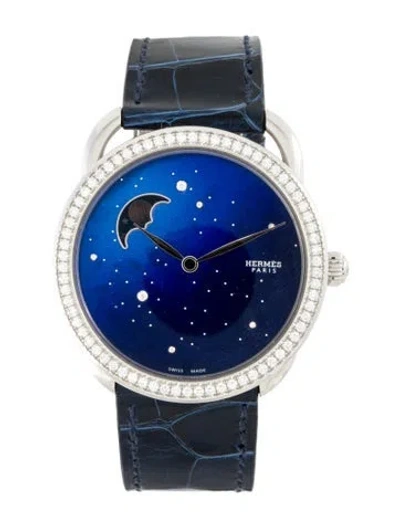 Pre-owned Hermes Arceau Petite Lune Ciel Étoilé Watch In Multi