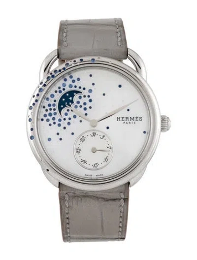Pre-owned Hermes Arceau Petite Lune Watch In Multi