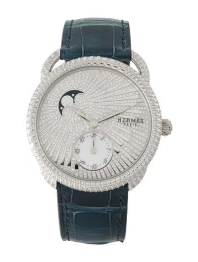 Pre-owned Hermes Arceau Petite Lune Watch In Multi