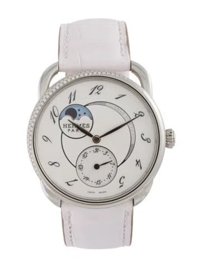 Pre-owned Hermes Arceau Petite Lune Watch In Multicolor