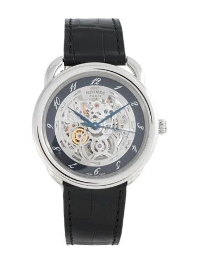 Pre-owned Hermes Arceau Squelette Watch In Multicolor